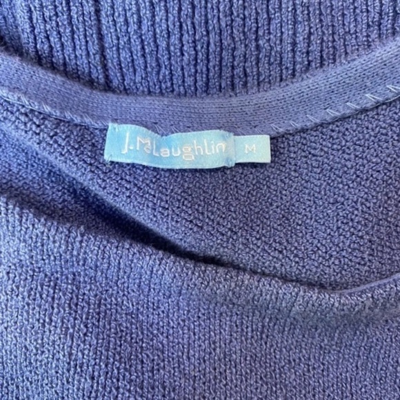 J. Mclaughlin Striped Cotton Sweater Size Medium Blue Pullover Polyamide. - Picture 6 of 7